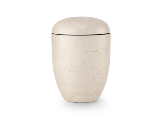 Terra-Jura Urne Edition Rocka, creme, Steinoptik geschliffen, biol. abbaub.