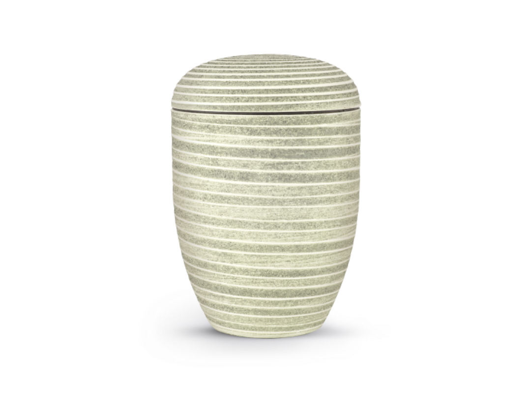 Terra-Jura Urne Edition Rocka, grün, gerillte Oberfläche in Steinoptik, biol. abbaub.