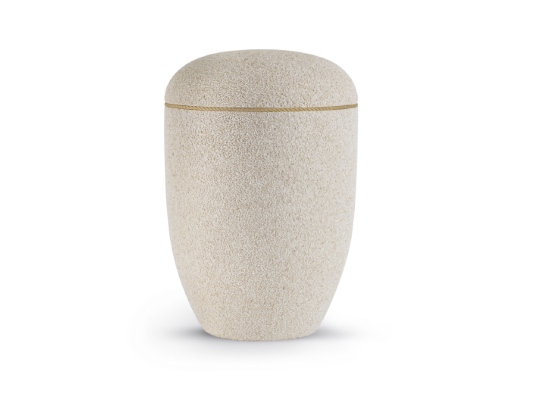 Edition Rocka, mit Sand beschichtet, natur, mit Baumwollkordel verziert Edition Rocka, mit Sand beschichtet, natur, mit Baumwollkordel verziert