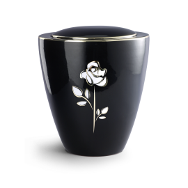Edition Ceramica, tiefschwarz glänzend, Rose, Keramik