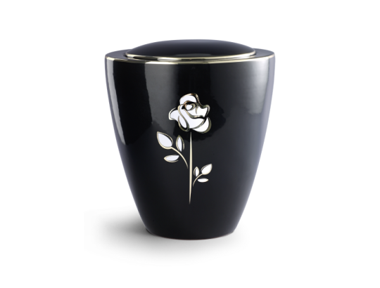 Edition Ceramica, tiefschwarz glänzend, Rose, Keramik