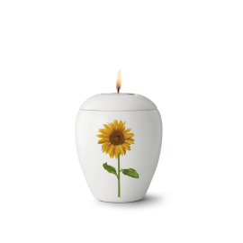 Edition Bianco, weiß - Gedenklicht, Sonnenblume, Keramik Edition Bianco, weiß - Gedenklicht, Sonnenblume, Keramik