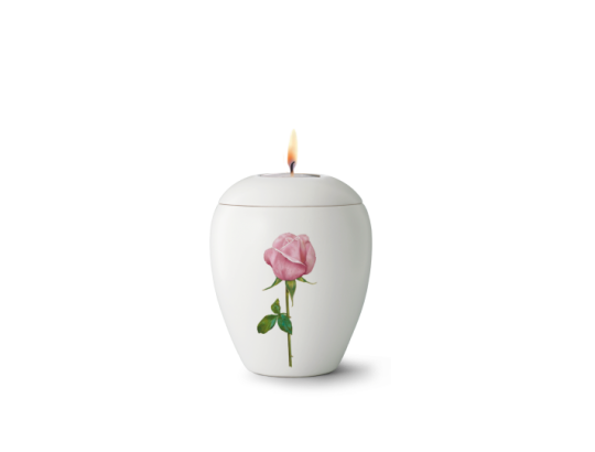 Edition Bianco, weiß - Gedenklicht, Rose, Keramik