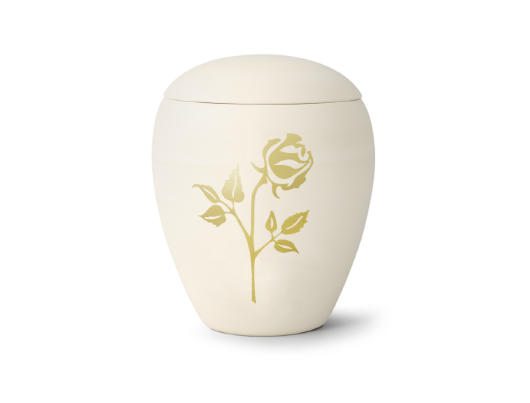 Edition Bianco, creme, Rose handbemalt, Keramik Edition Bianco, creme, Rose handbemalt, Keramik