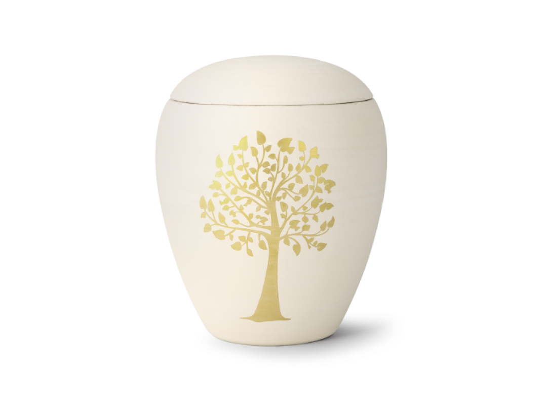 Edition Bianco, creme, Baum handbemalt, Keramik Edition Bianco, creme, Baum handbemalt, Keramik