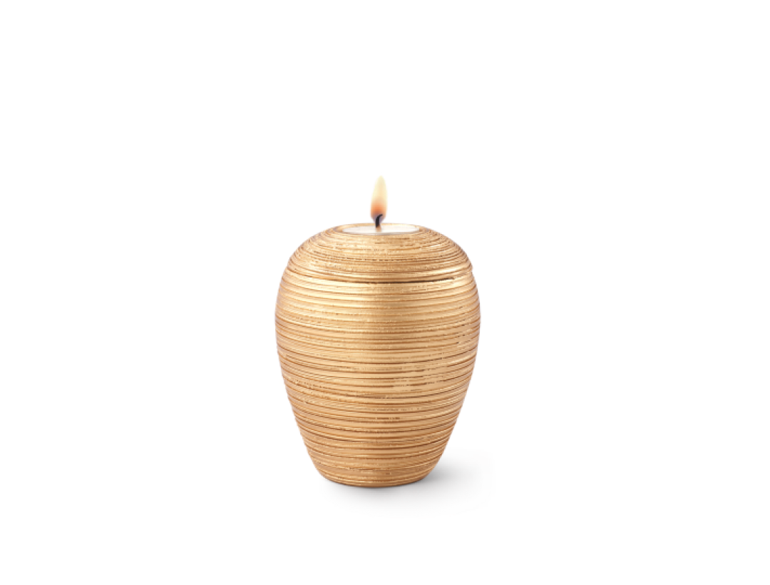 Edition Bianco, strukturierte Oberfläche gold - Gedenklicht, Keramik Edition Bianco, strukturierte Oberfläche gold - Gedenklicht, Keramik