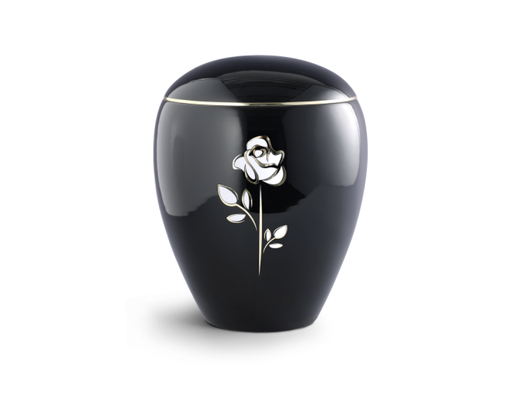 Edition Ceramica, tiefschwarz glänzend, Rose, Keramik Edition Ceramica, tiefschwarz glänzend, Rose, Keramik
