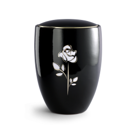 Edition Ceramica, tiefschwarz glänzend, Rose, Keramik