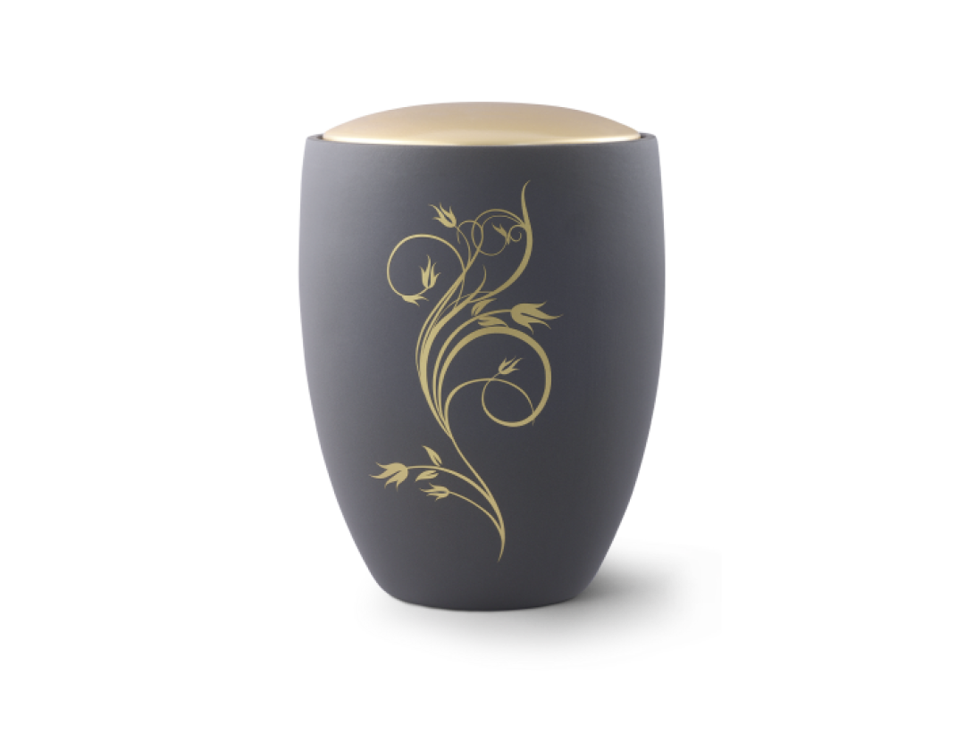 Edition Remember Me, Samton graphit, florales Ornament, Keramik Edition Remember Me, Samton graphit, florales Ornament, Keramik