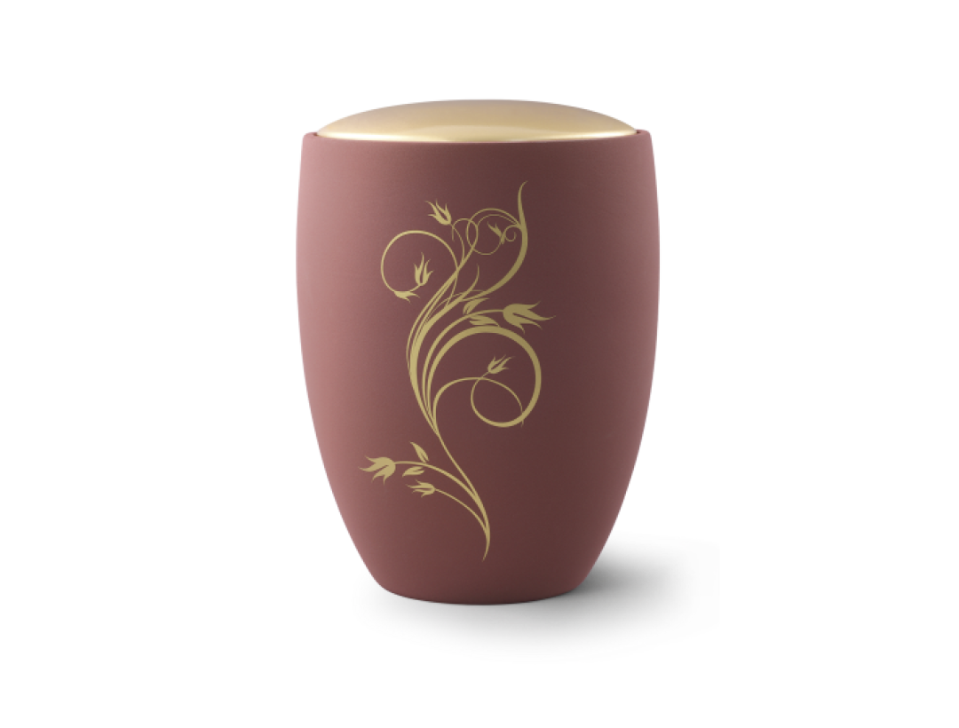 Edition Remember Me, Samton rotbraun, florales Ornament, Keramik