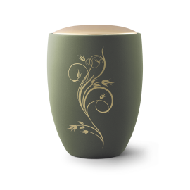 Edition Remember Me, Samton palmgrün, florales Ornament, Keramik Edition Remember Me, Samton palmgrün, florales Ornament, Keramik