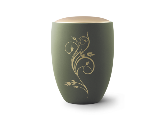 Edition Remember Me, Samton palmgrün, florales Ornament, Keramik