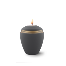 Edition Colour Line, Samtton graphit - Gedenklicht, Handbemaltes Dekor altgold, Keramik