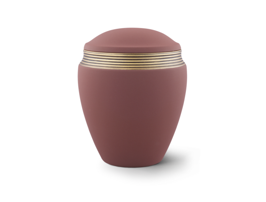 Edition Colour Line, Samton rotbraun, Handbemaltes Dekor altgold, Keramik