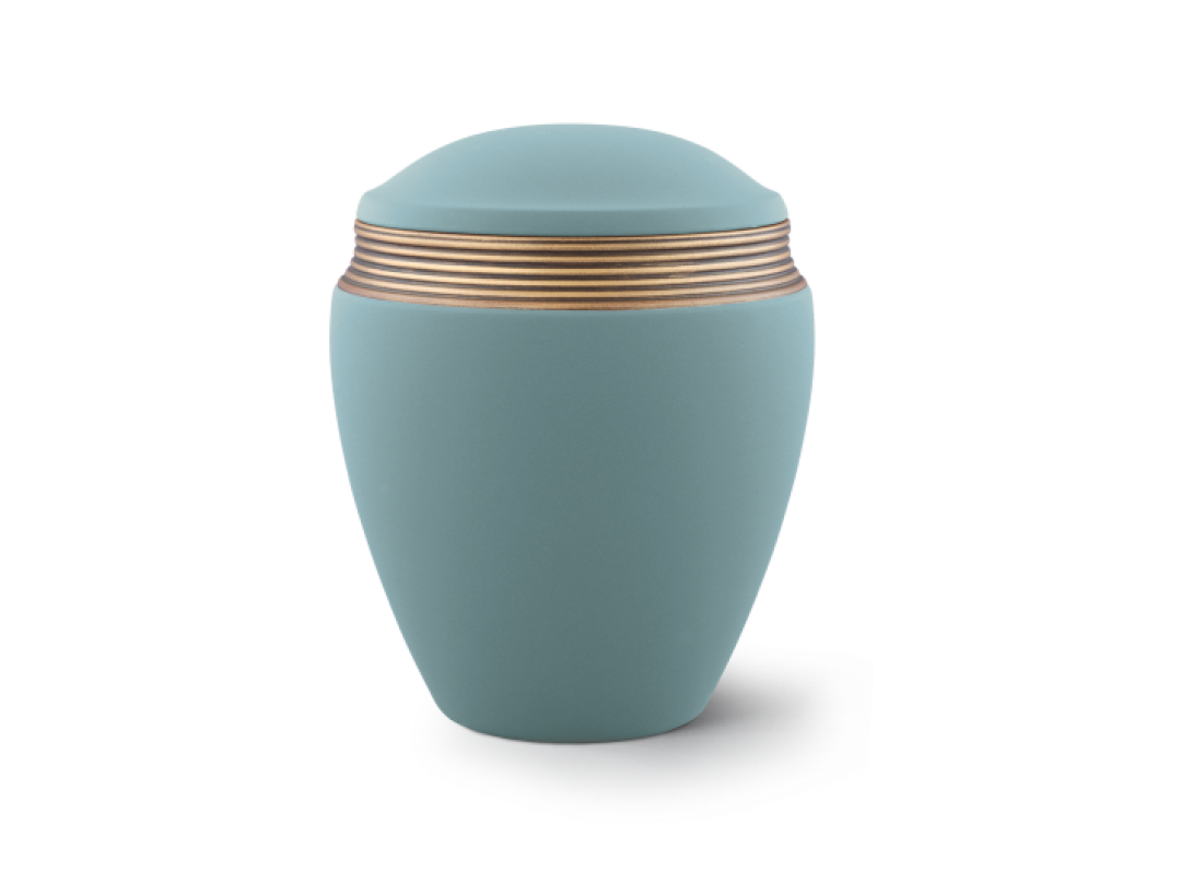 Edition Colour Line, Samton türkis, Handbemaltes Dekor altgold, Keramik