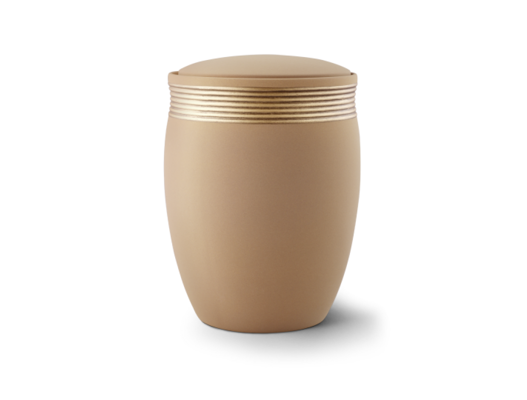 Edition Cleo, Samton sand, Handbemaltes Dekor altgold, Keramik