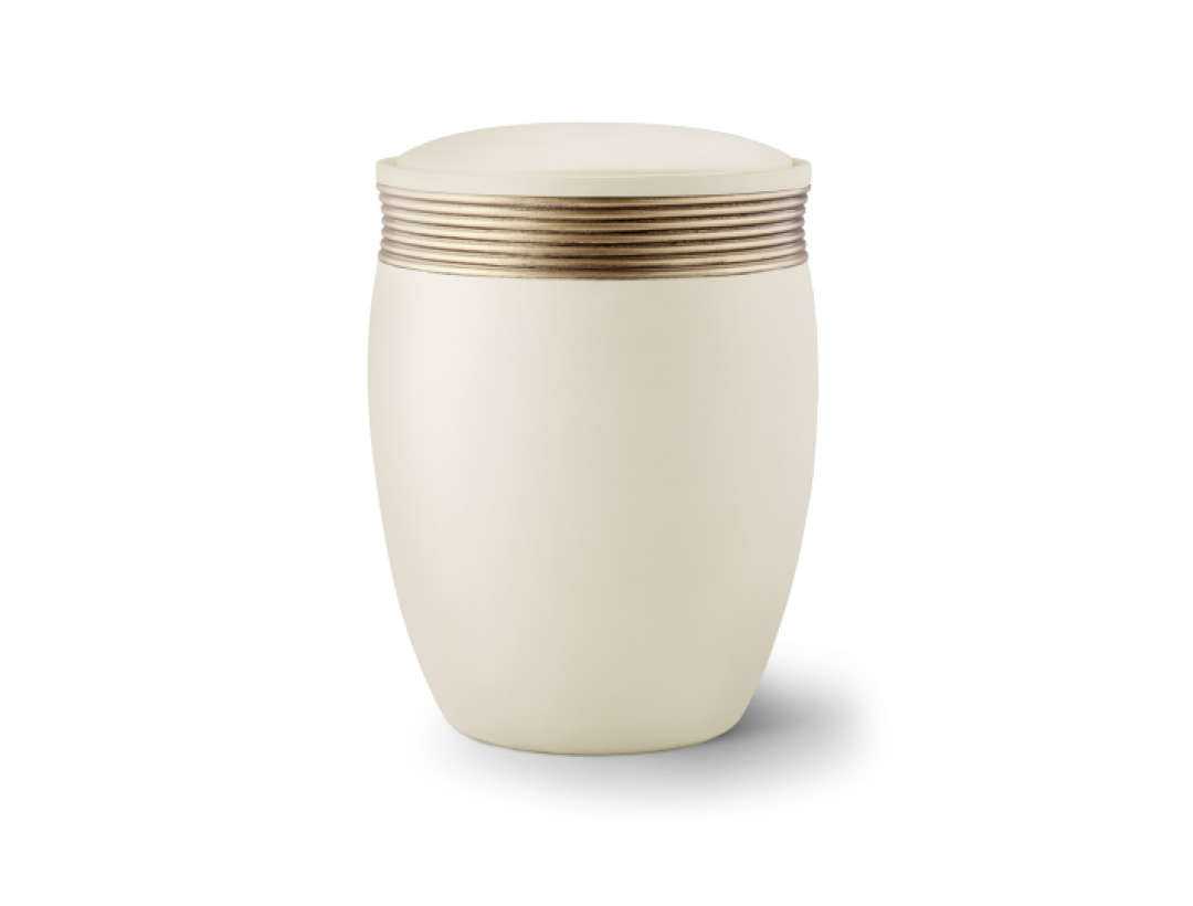Edition Cleo, Samton creme, Handbemaltes Dekor altgold, Keramik