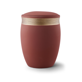 Edition Cleo, Samton rotbraun, Handbemaltes Dekor altgold, Keramik
