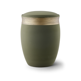 Edition Cleo, Samton palmgrün, Handbemaltes Dekor altgold, Keramik