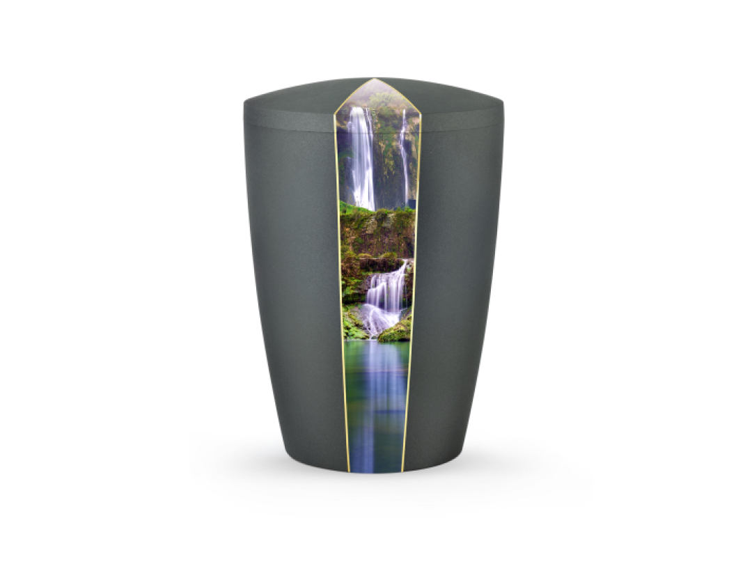 Edition Natura, Samtton anthrazit, Wasserfall, biol. abbaub. Edition Natura, Samtton anthrazit, Wasserfall, biol. abbaub.