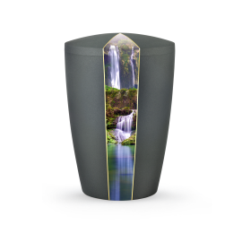 Edition Natura, Samtton anthrazit, Wasserfall, biol. abbaub. Edition Natura, Samtton anthrazit, Wasserfall, biol. abbaub.