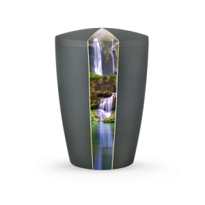 Edition Natura, Samtton anthrazit, Wasserfall, biol. abbaub.
