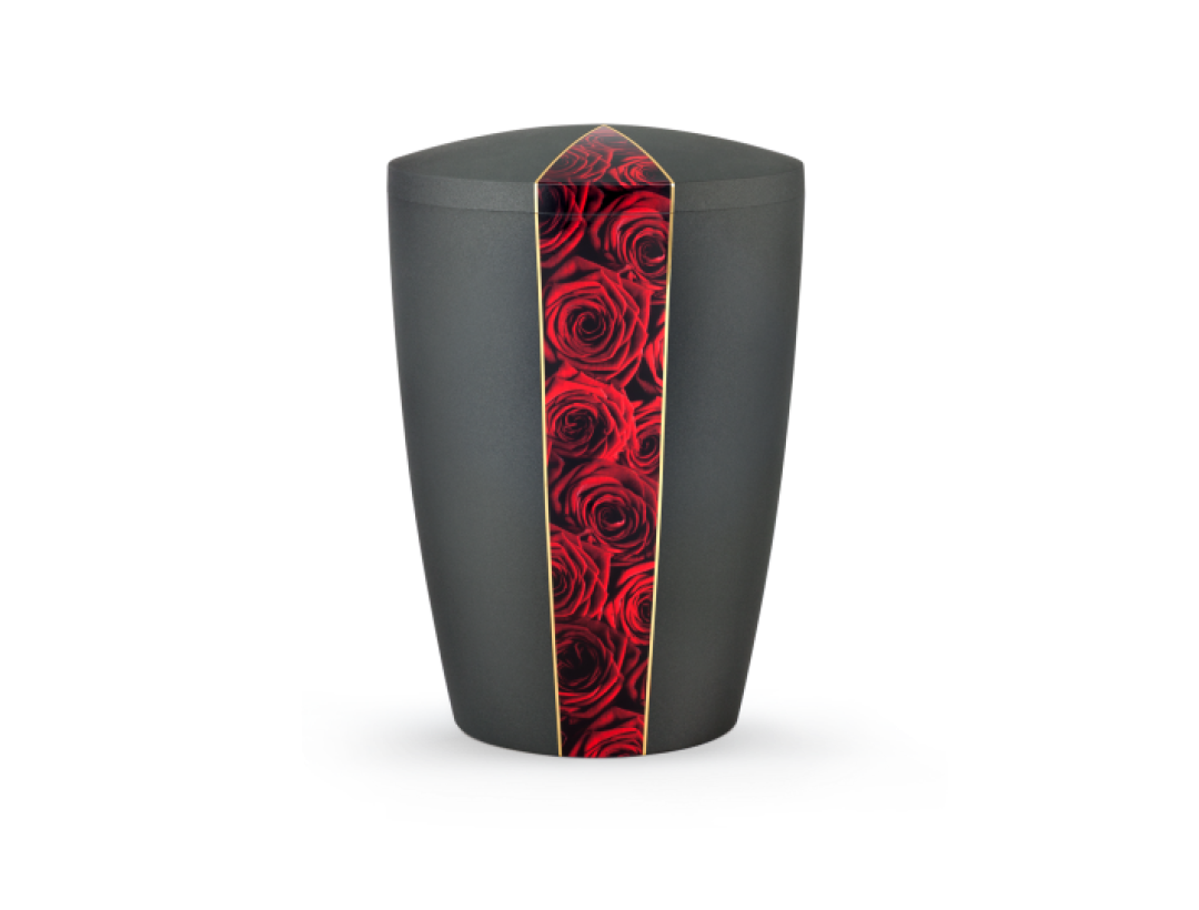 Edition Natura, anthrazit, rote Rosen, biol. abbaub. Edition Natura, anthrazit, rote Rosen, biol. abbaub.