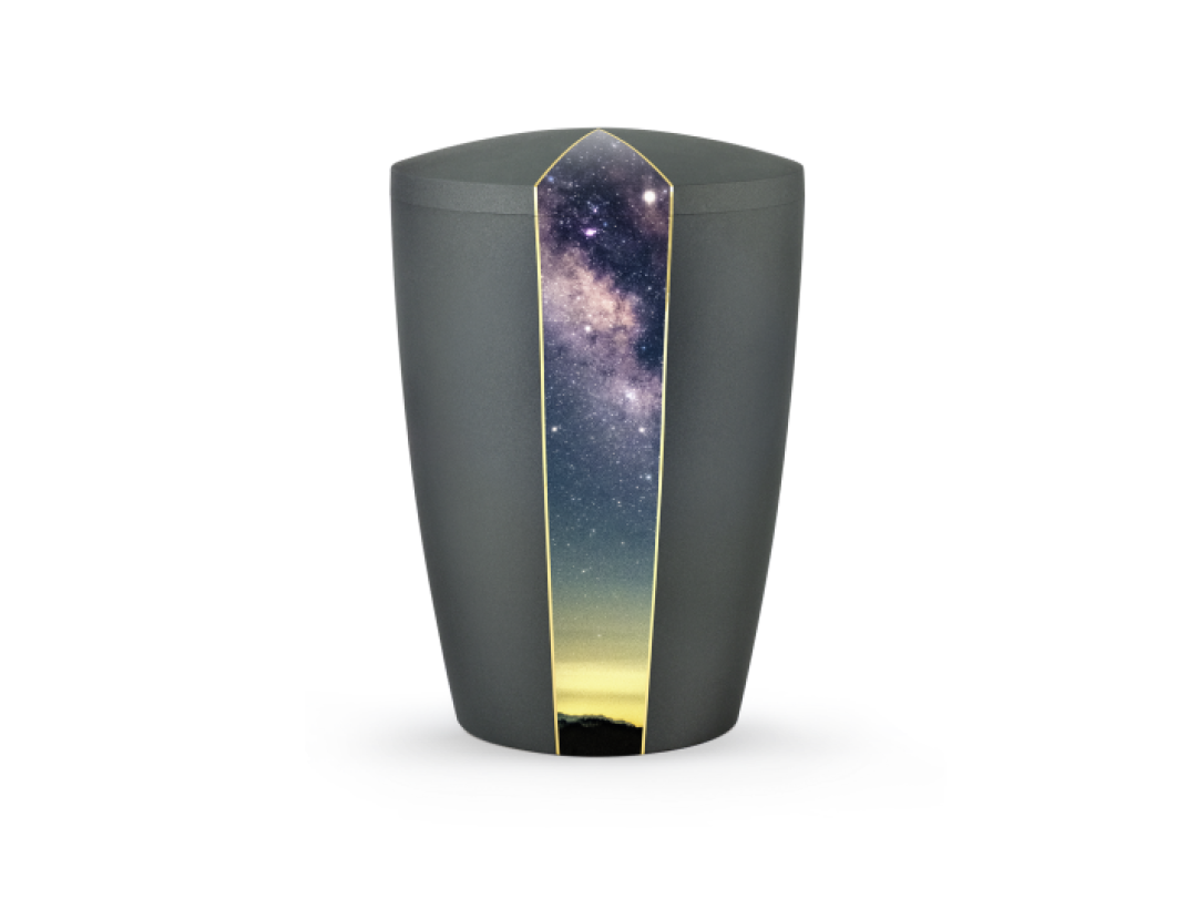 Edition Natura, Samtton anthrazit, Sternenhimmel, biol. abbaub. Edition Natura, Samtton anthrazit, Sternenhimmel, biol. abbaub.