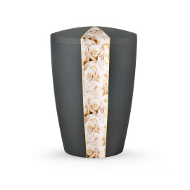 Edition Natura, anthrazit, weiße Rosen, biol. abbaub. Edition Natura, anthrazit, weiße Rosen, biol. abbaub.