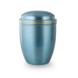 Stahl, pastellblau lasierend, Dekor