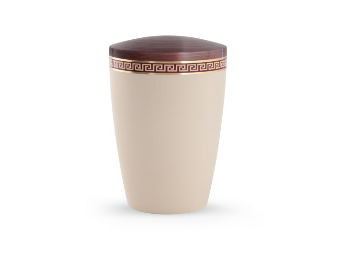 Edition Intarsia, creme/ kastanienbraun, Mäander, biol. abbaub. Edition Intarsia, creme/ kastanienbraun, Mäander, biol. abbaub.