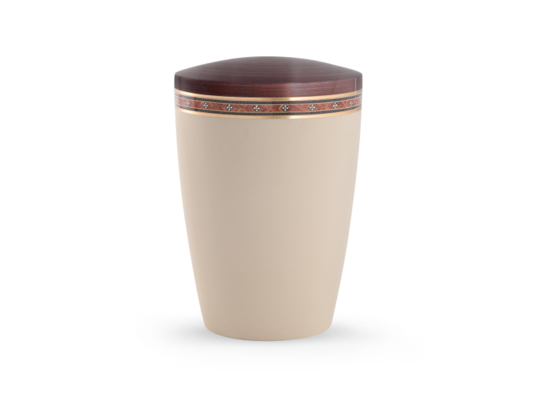 Edition Intarsia, creme/kastanienbraun, Kreuze biol. abbaub.