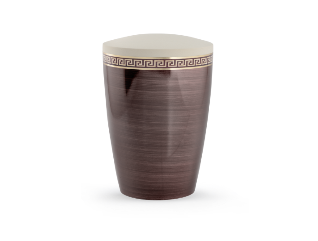 Edition Intarsia, kastanienbraun/creme, Mäander, biol. abbaub. Edition Intarsia, kastanienbraun/creme, Mäander, biol. abbaub.