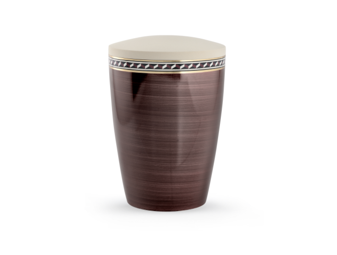 Edition Intarsia, kastanienbraun/creme, Zacken, biol. abbaub. Edition Intarsia, kastanienbraun/creme, Zacken, biol. abbaub.