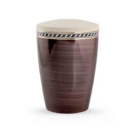 Edition Intarsia, kastanienbraun/creme, Zacken, biol. abbaub. Edition Intarsia, kastanienbraun/creme, Zacken, biol. abbaub.