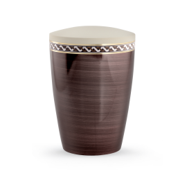 Edition Intarsia, kastanienbraun/creme, Wellen, biol. abbaub. Edition Intarsia, kastanienbraun/creme, Wellen, biol. abbaub.