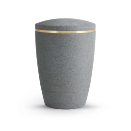 Terra-Jura Urne Edition Rocka aus biol. abbaub.Komponenten, Steinoptik, betongrau, Goldband Terra-Jura Urne Edition Rocka aus biol. abbaub.Komponenten, Steinoptik, betongrau, Goldband