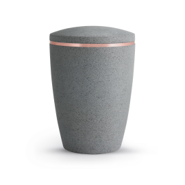 Terra-Jura Urne Edition Rocka aus biol. abbaub.Komponenten, Steinoptik, betongrau, Kupferband Terra-Jura Urne Edition Rocka aus biol. abbaub.Komponenten, Steinoptik, betongrau, Kupferband