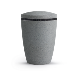 Terra-Jura Urne Edition Rocka aus biol. abbaub.Komponenten, Steinoptik, betongrau, zweifarbiges Band Terra-Jura Urne Edition Rocka aus biol. abbaub.Komponenten, Steinoptik, betongrau, zweifarbiges Band