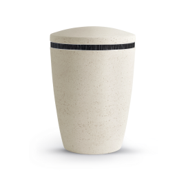 Terra-Jura Urne Edition Rocka aus biol. abbaub.Komponenten, Steinoptik, creme zweifarbiges Band Terra-Jura Urne Edition Rocka aus biol. abbaub.Komponenten, Steinoptik, creme zweifarbiges Band