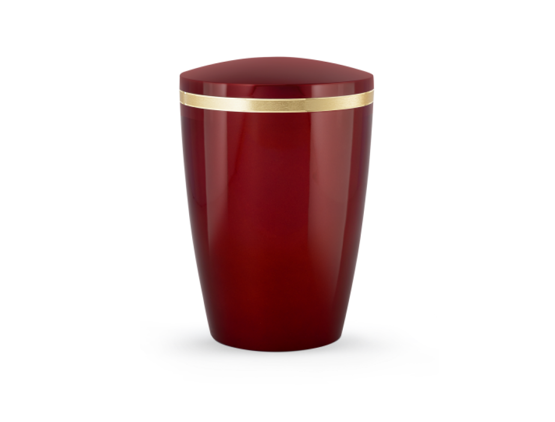 Edition Alicante, hochglanz rubin, Goldstreifen matt/glänzend, abbaub. Edition Alicante, hochglanz rubin, Goldstreifen matt/glänzend, abbaub.