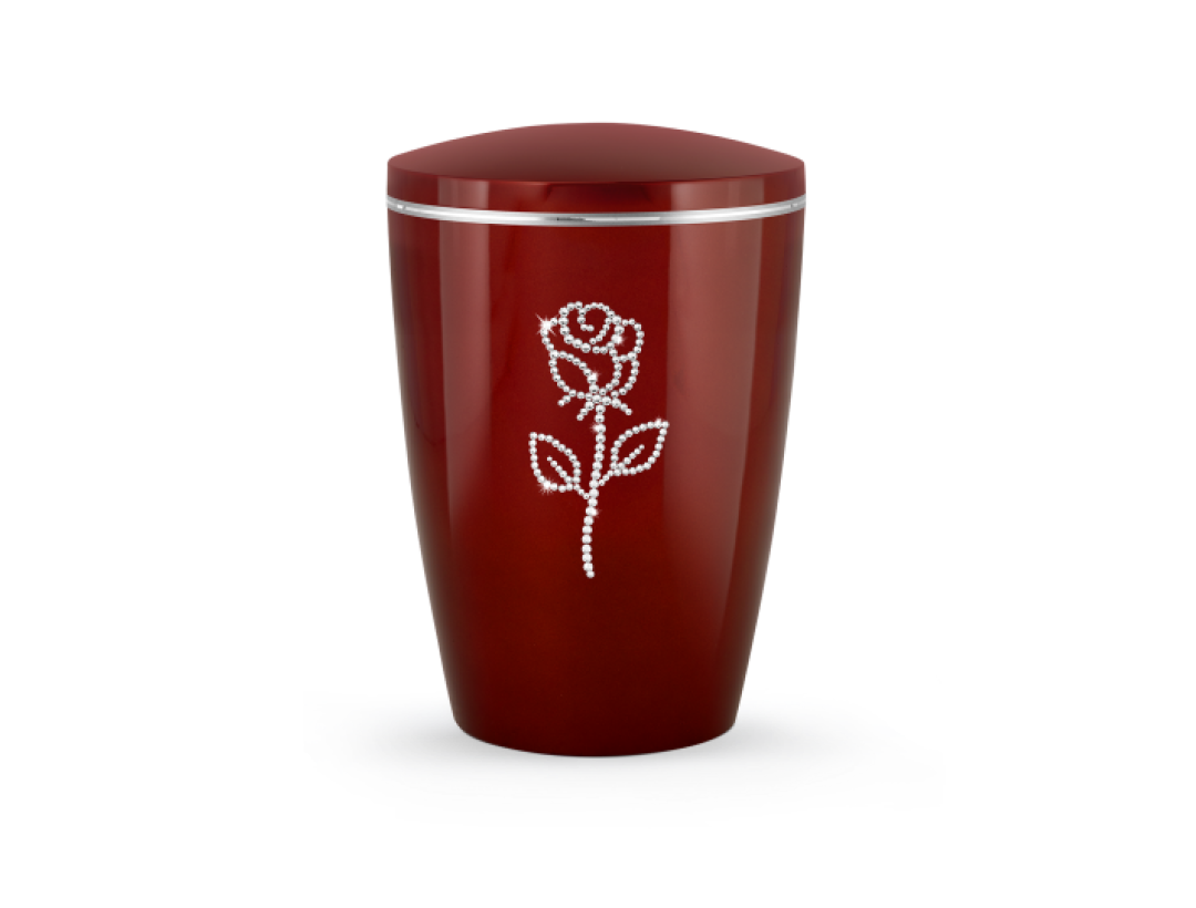 Edition Karat, hochglanz rubin, Rose aus Kristallen, abbaub. Edition Karat, hochglanz rubin, Rose aus Kristallen, abbaub.