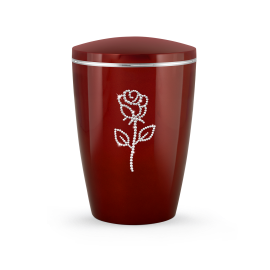 Edition Karat, hochglanz rubin, Rose aus Kristallen, abbaub. Edition Karat, hochglanz rubin, Rose aus Kristallen, abbaub.