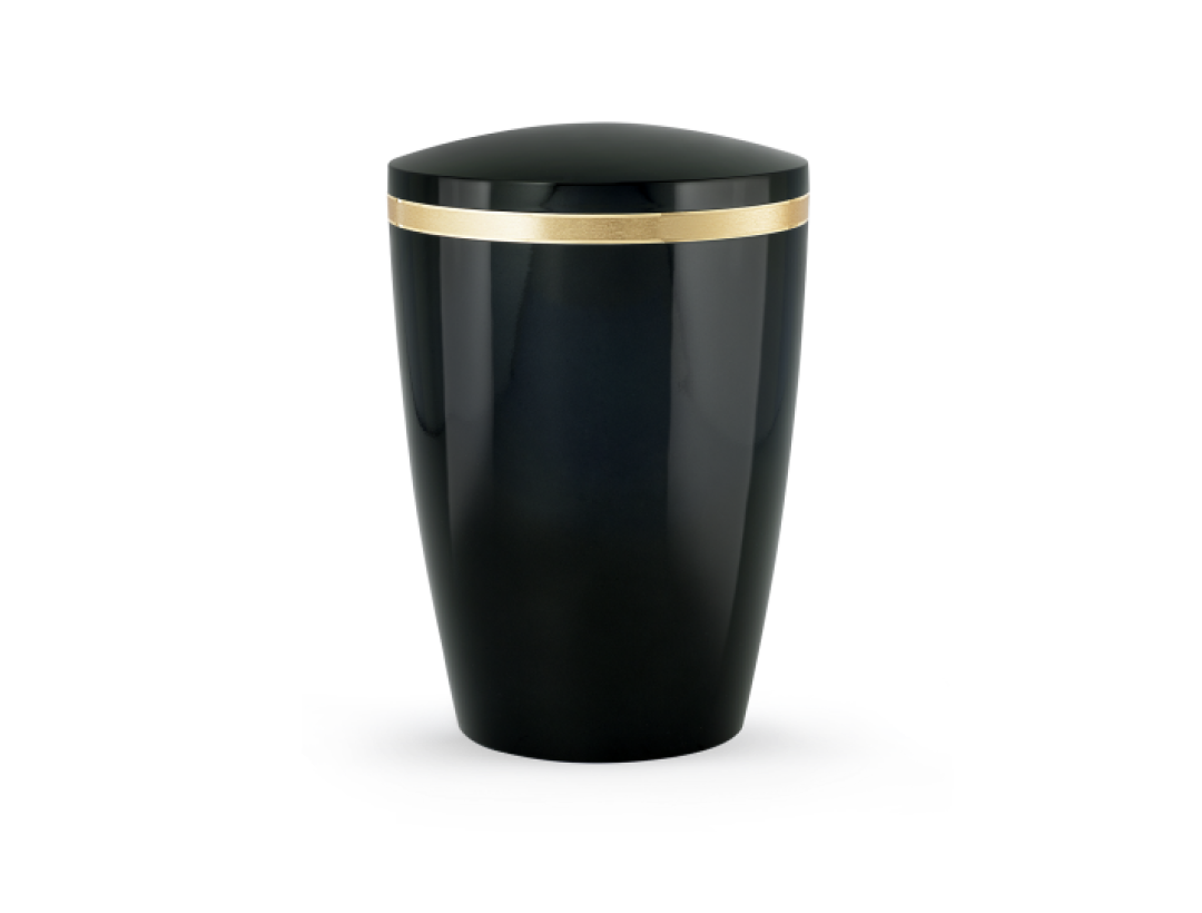 Edition Alicante, hochglanz schwarz, Goldstreifen matt/glänzend, biol. abbaub. Edition Alicante, hochglanz schwarz, Goldstreifen matt/glänzend, biol. abbaub.