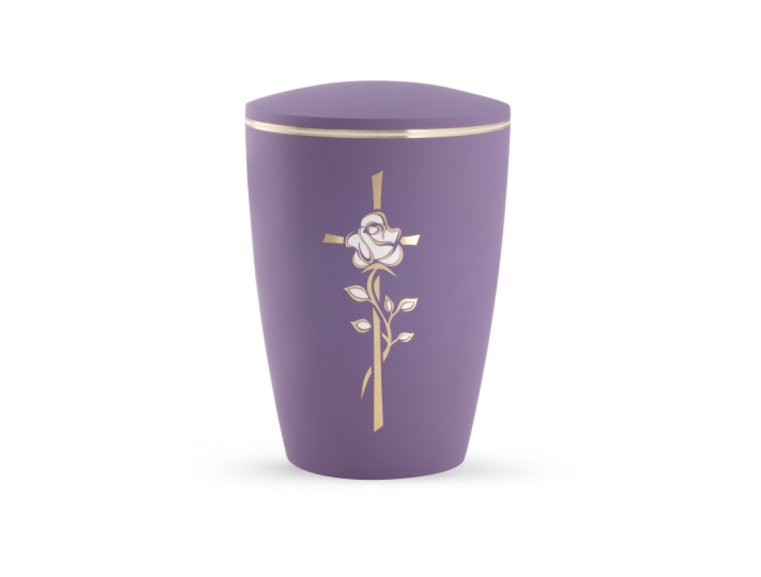 Edition Pastell, Soft-Touch-Oberfläche, lila, Kreuz und Rose, biol. abbaub. Edition Pastell, Soft-Touch-Oberfläche, lila, Kreuz und Rose, biol. abbaub.