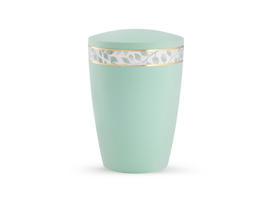 Edition Pastell, Soft-Touch-Oberfläche, mintgrün, Blätter, biol. abbaub.