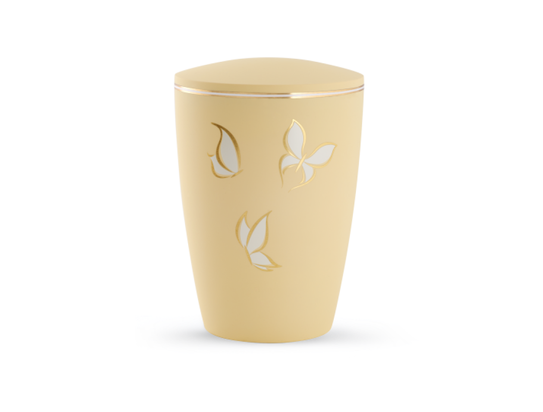 Edition Pastell, Soft-Touch-Oberfläche, gelborange, Schmetterling, biol. abbaub.