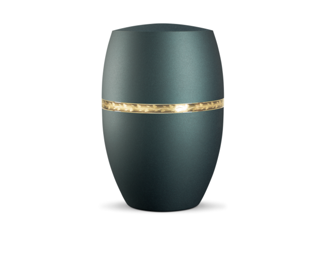 Infinity Livorno, velvet Petrol, gebürstetes Golddekor Ast