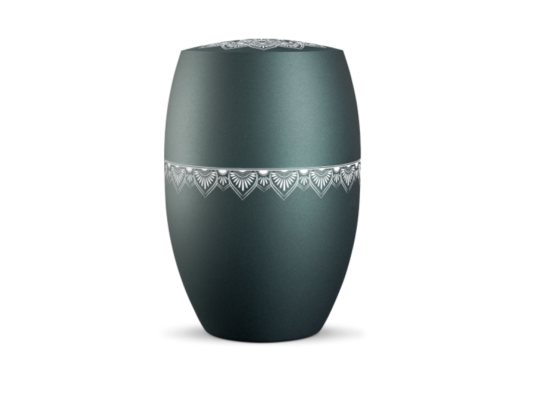 Infinity Mandala, velvet Petrol, Mandala auf dem Deckel und umlaufend Infinity Mandala, velvet Petrol, Mandala auf dem Deckel und umlaufend