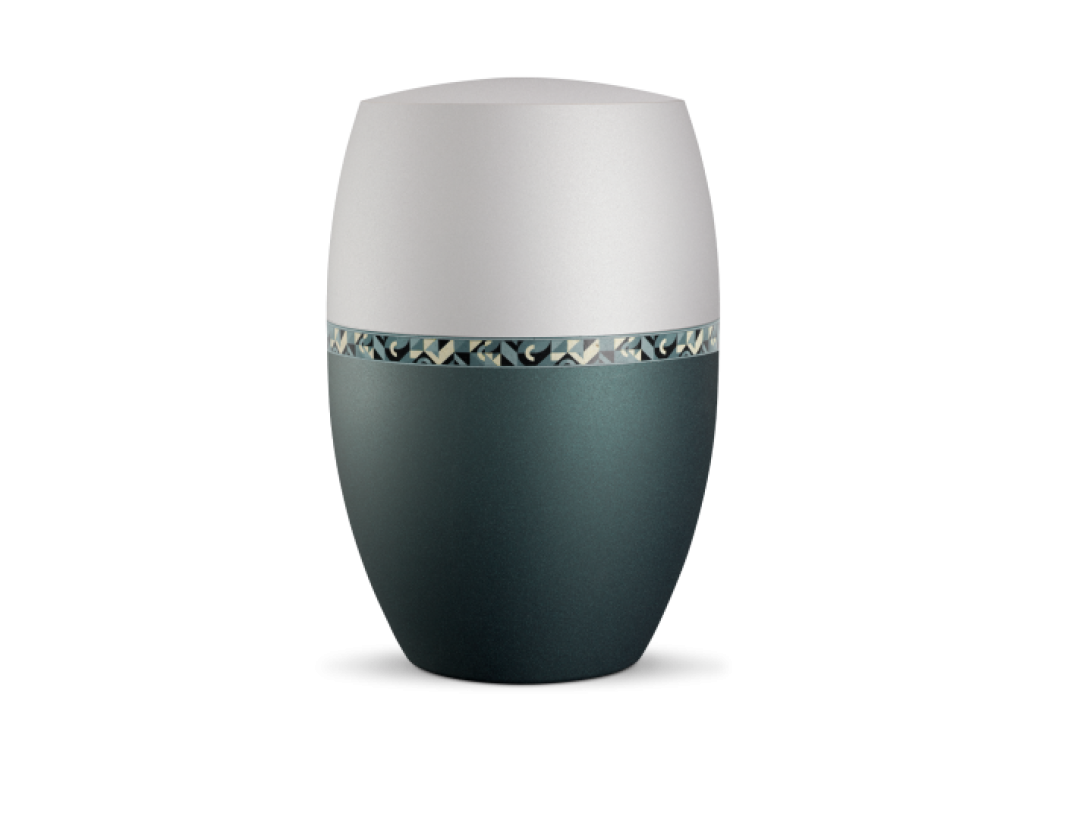 Infinity Artista, velvet Petrol/Silbergrau, geometrisches Dekor